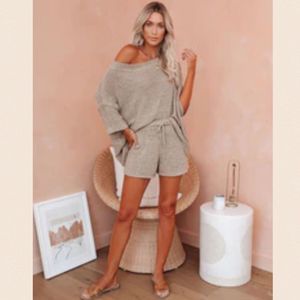 Vici Tan Knit Sweater Set Size Large